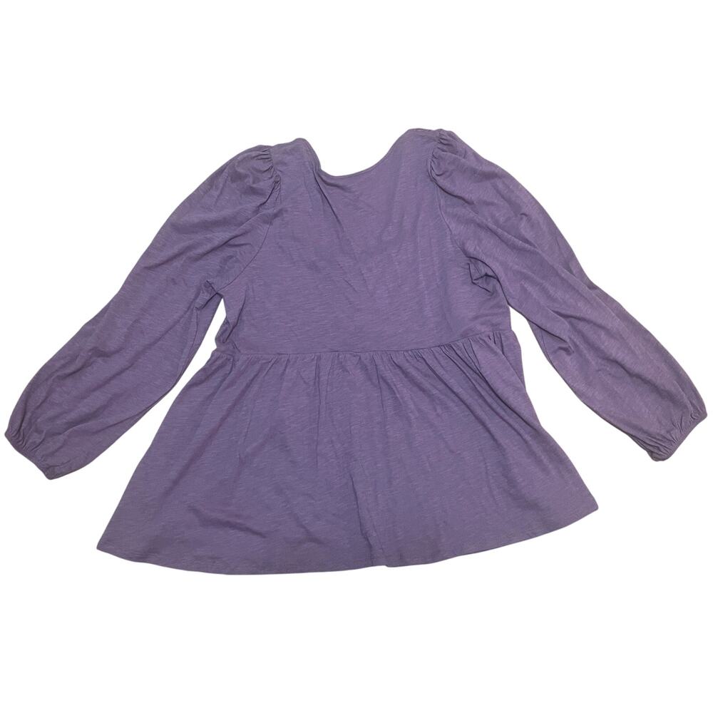 Torrid Womens Plus 1X Mauve Pink Lace Trim Pintuck Babydoll Top Long Puff Sleeve - Picture 6 of 6